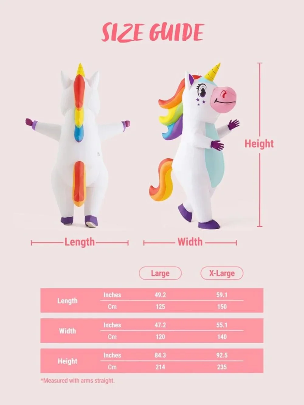 Full Body Inflatable Unicorn Costume for Adults - Fun Halloween Cosplay Outfit